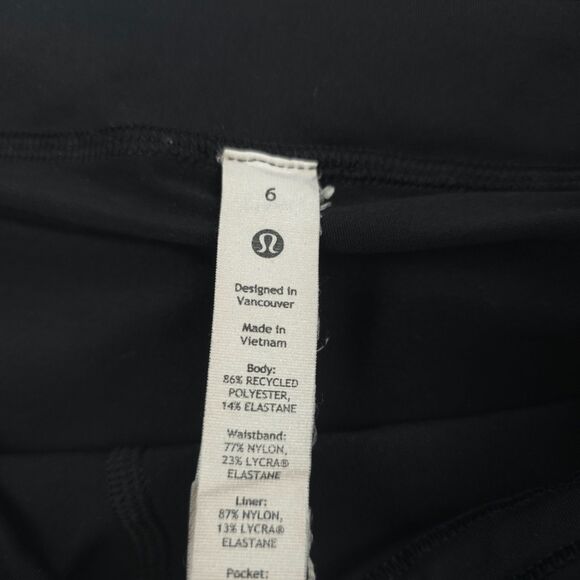 LULULEMON Pace Rival Skirt *4-way Stretch Black Skort Athleisure Tennis Sporty - Picture 10 of 11